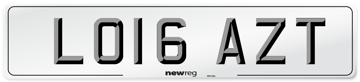 LO16 AZT Number Plate from New Reg